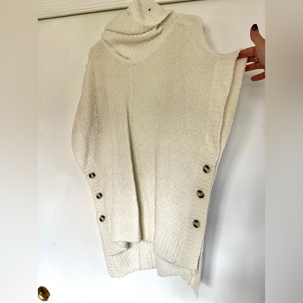 Isabel Maternity Cream Cowl Neck Sweater with Button Detail
